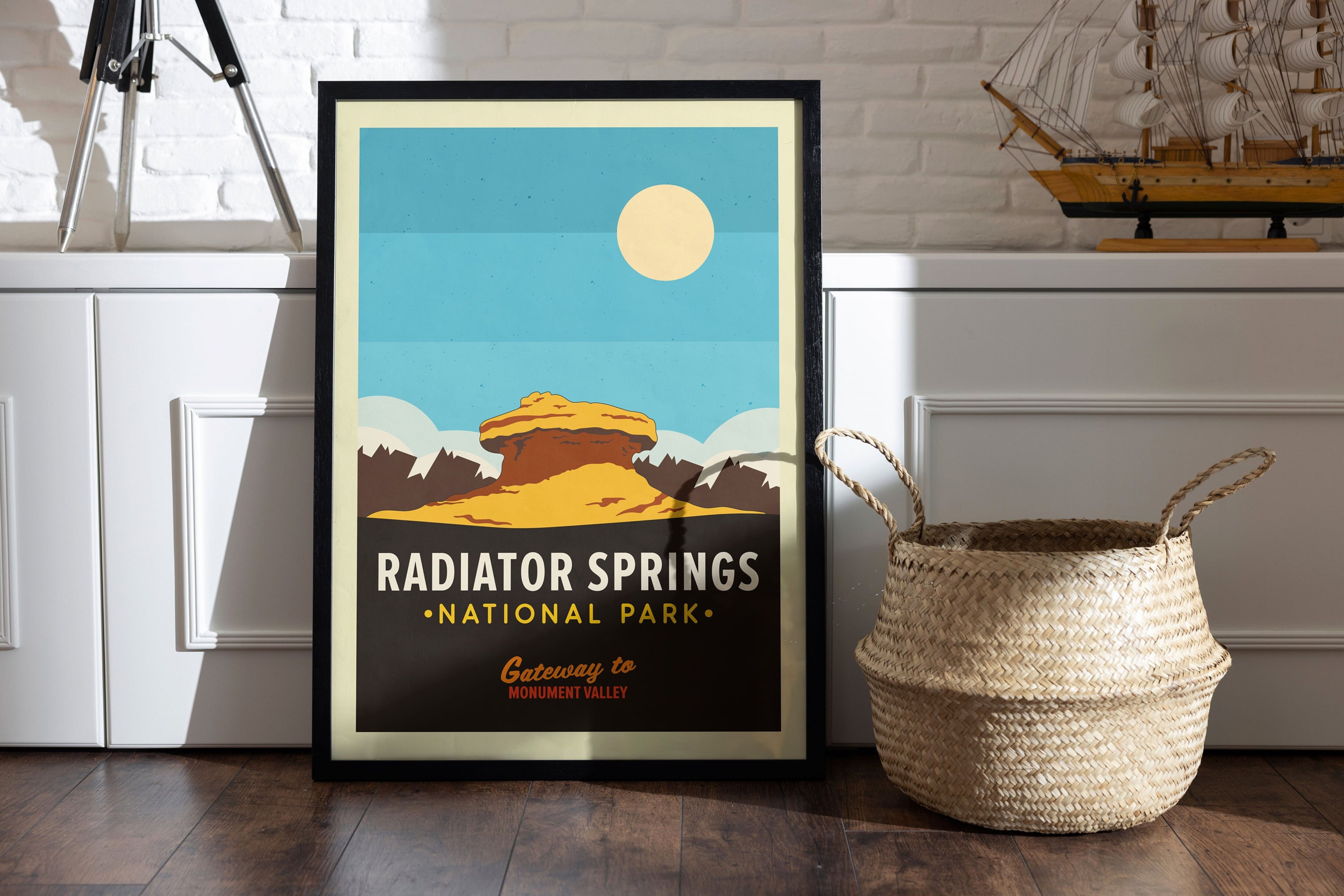 POSTER Radiator Springs Travel Poster, Disney CARS Poster, Disney Cars Wall Art, Lightning ...
