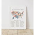 POSTER Rainbow United States Map Print, US Map Poster, Educational Wall Art, Rainbow Classroom ...