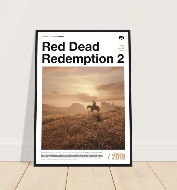 POSTER Red Dead Redemption 2 Poster, RDR2 Gaming Poster, Red Dead Redemption 2 Print24x36