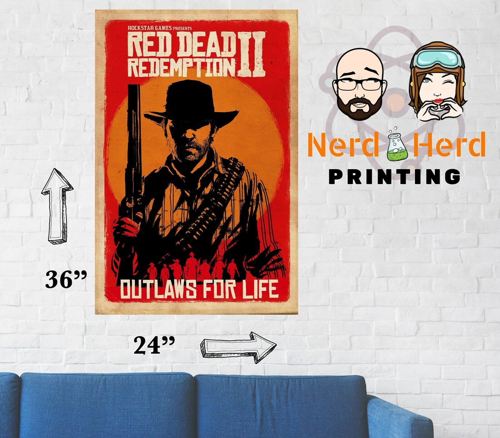 POSTER Red Dead Redemption 2 Wall Poster Multiple Sizes and Paper Types Available24x36UNFRAMED