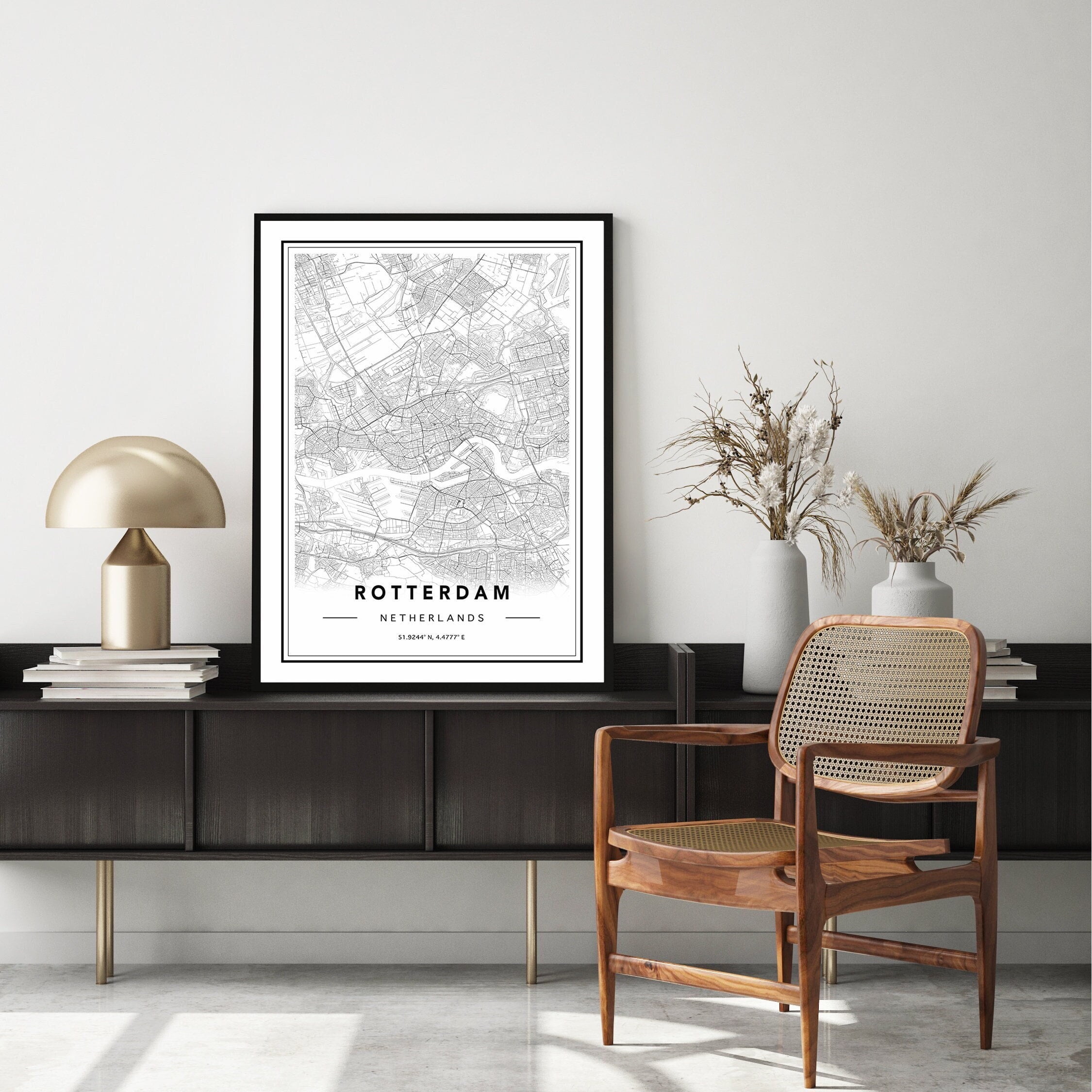 POSTER Rotterdam City Map Print, Map of Rotterdam, Rotterdam Map Poster ...