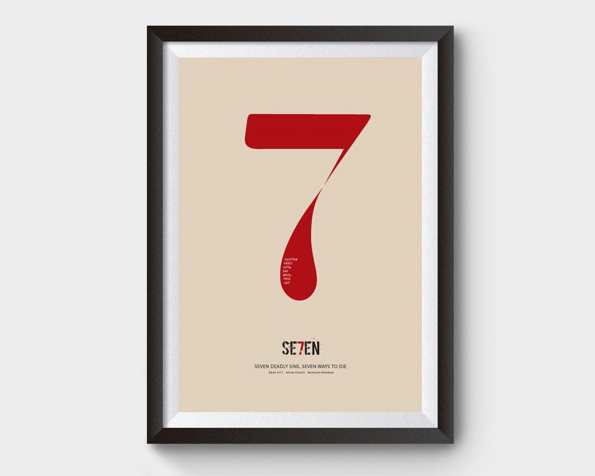 POSTER SE7EN, Seven Movie Poster, minimalist movie poster, minimal