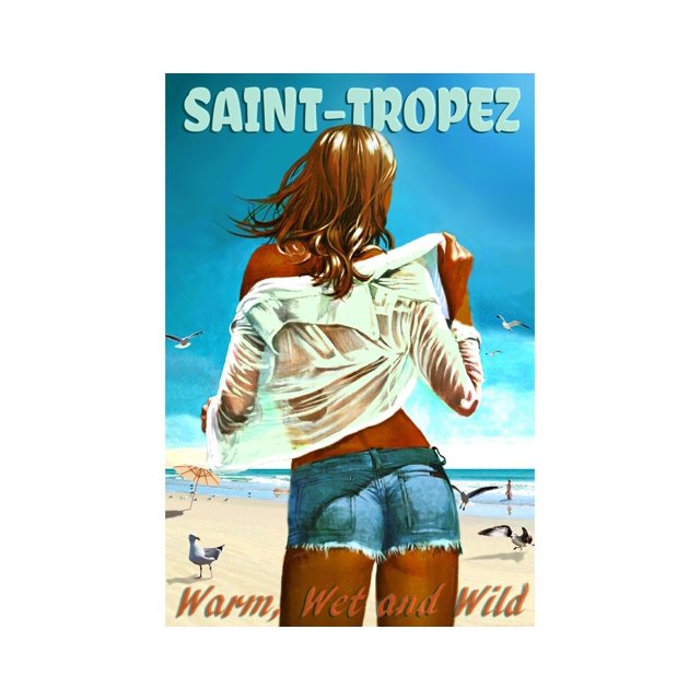 POSTER SaintTropez Cote D'Azur France Travel Poster Mediterranean