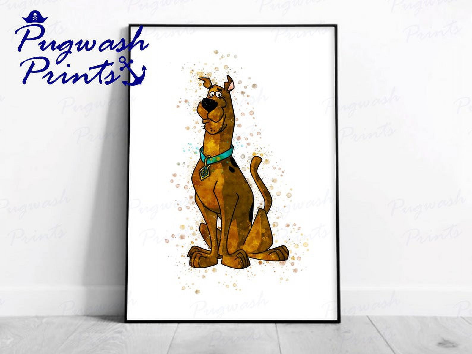 POSTER Scooby Doo Print 'SCOOBY DOO' Watercolour Splash Art, Scooby-Doo Character, Poster, kids ...