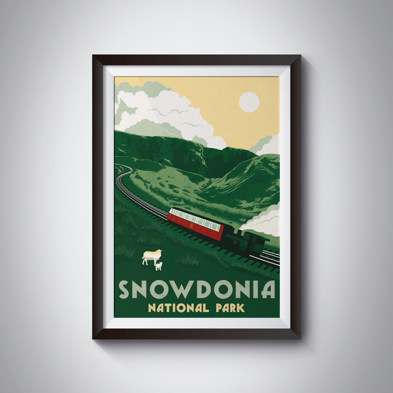POSTER Snowdonia National Park Poster, Snowdon Mountain Railway, Wales
