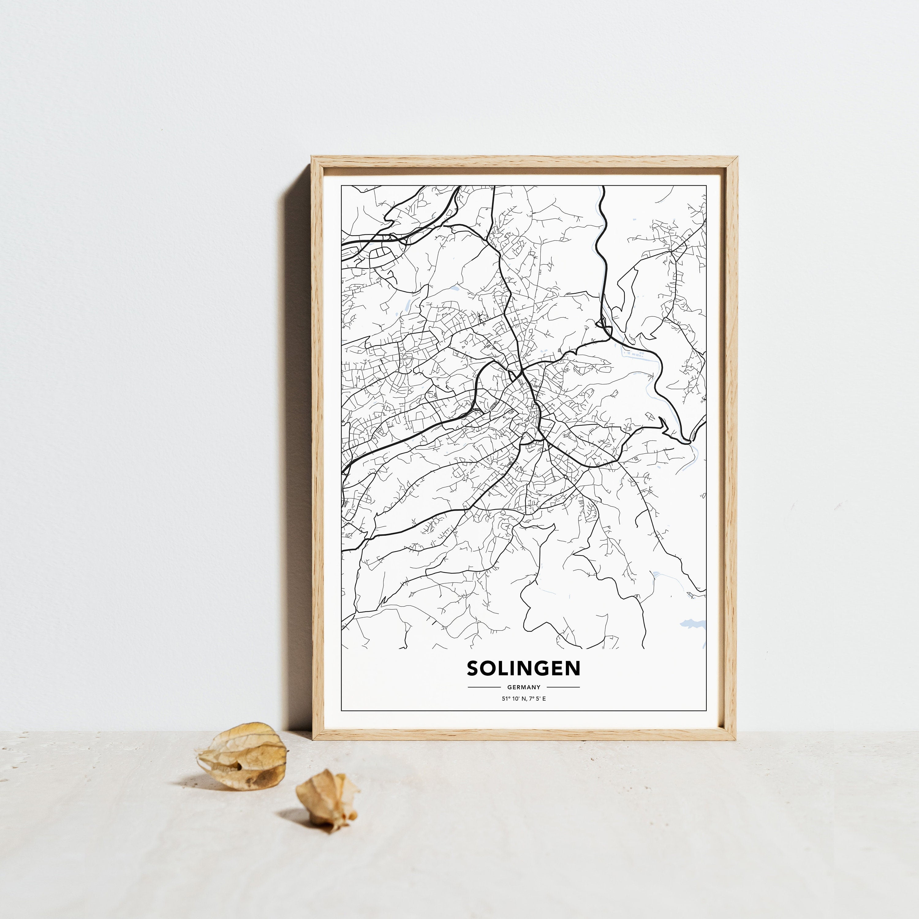 POSTER Solingen Map Poster, Germany city Map Print, Black and White ...