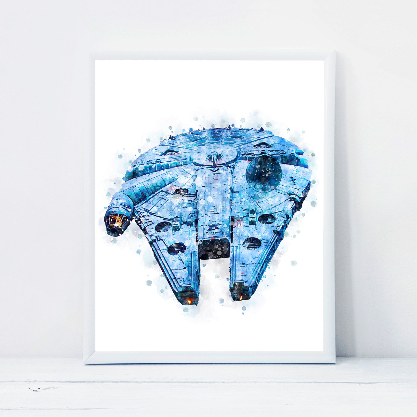 POSTER Star Wars Millennium Falcon Watercolor Star Wars Printable Millennium Falcon Art Print ...
