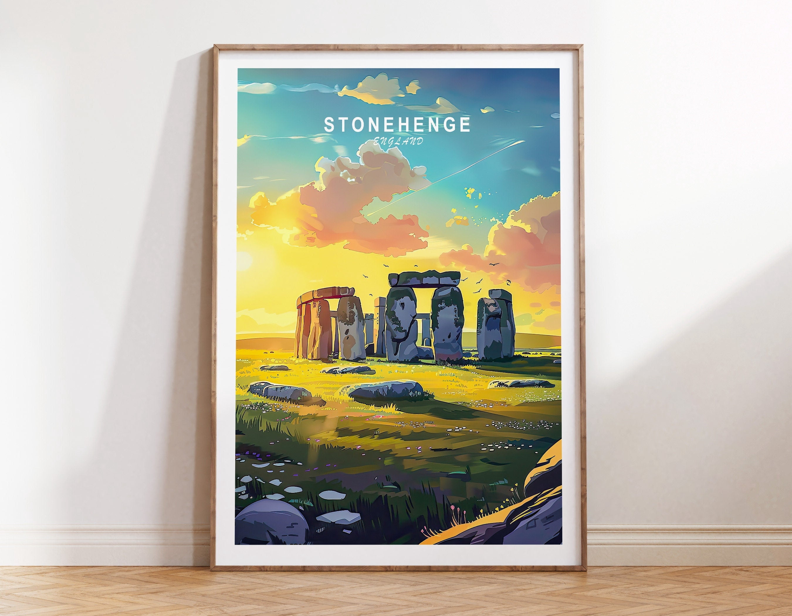 POSTER Stonehenge Travel Print, England Stonehenge Wall Art, England ...