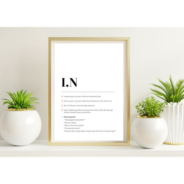 POSTER Stray Kids I.N Art, SKZ Jeongin Poster, I.N definition, Jeongin