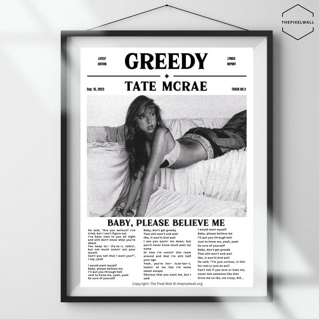 POSTER Tate Mcrae Album poster, tate mcrae wall art, The Think Later