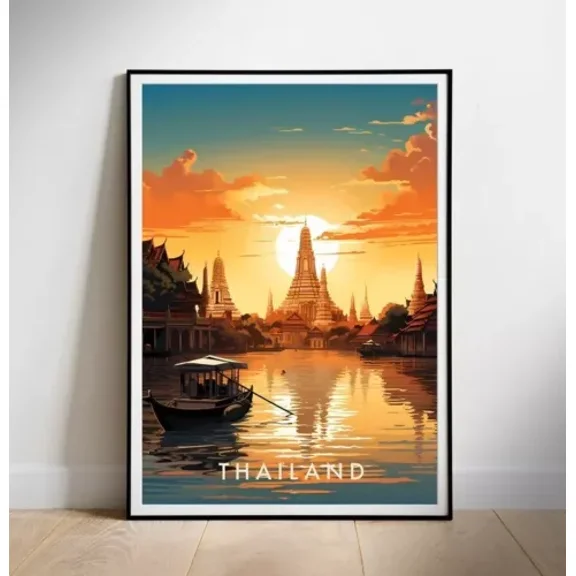 POSTER Thailand Travel Poster Digital printable wall art UNFRAMED, 12x18
