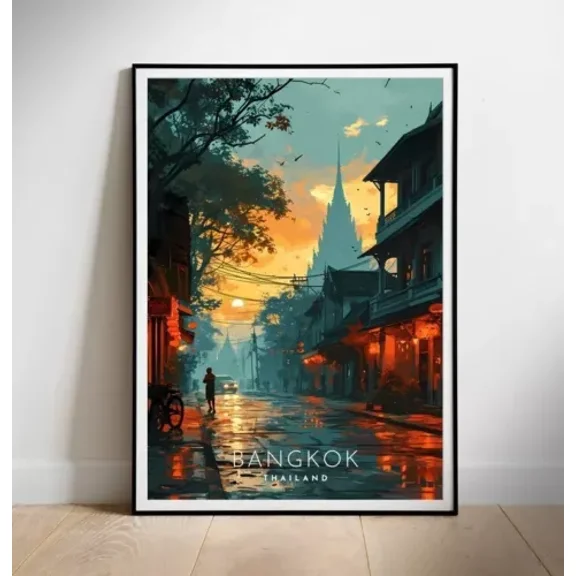 POSTER Thailand Travel Poster Digital printable wall art UNFRAMED, 12x18