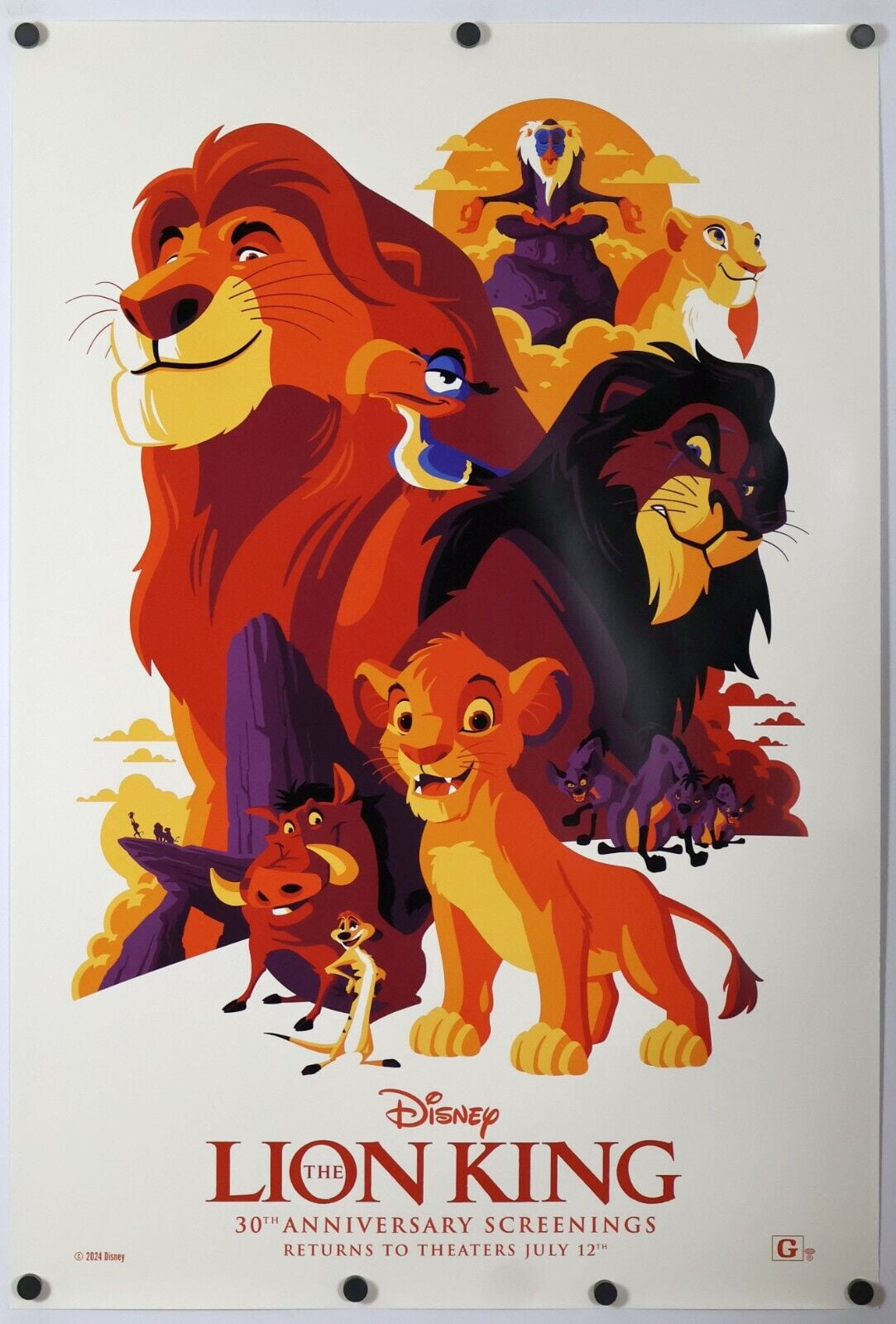 POSTER The Lion King original DS movie poster 2024 30th Anniversary Limited24x36UNFRAMED
