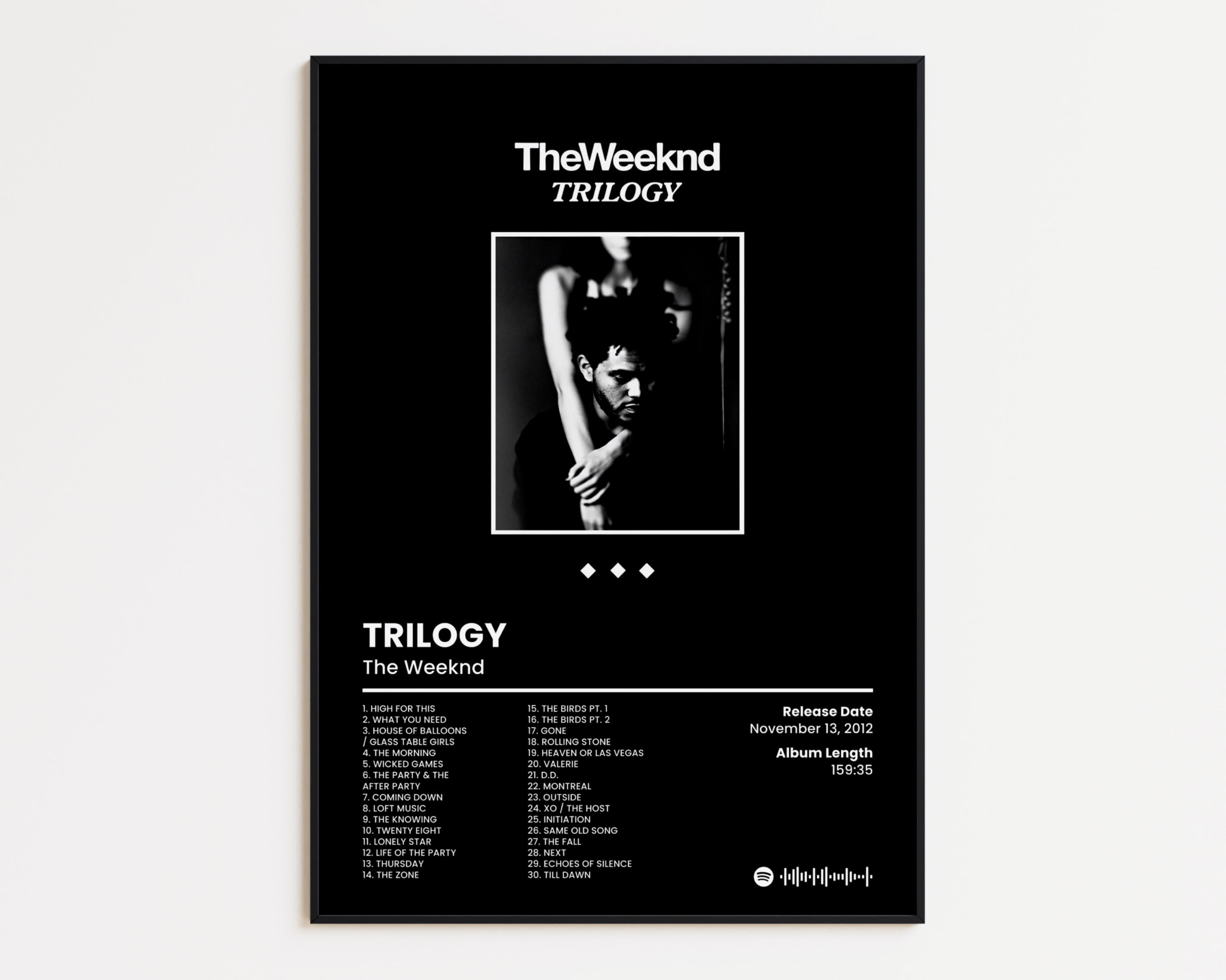 POSTER The Weeknd Cover Poster, Trilogy Print, Classics RnB Poster, Hip ...