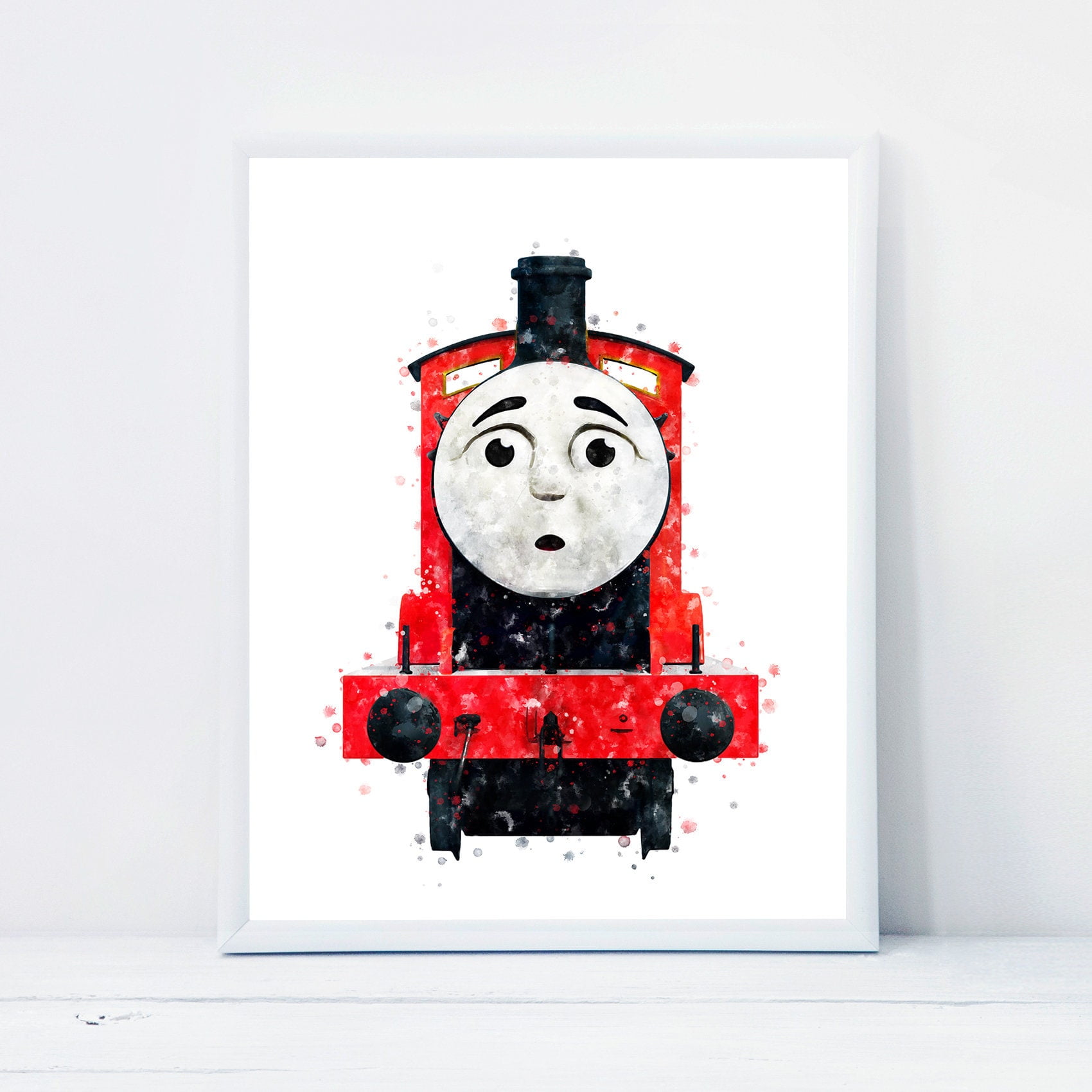 POSTER Thomas and Friends Watercolor James the Train Print James Engine Printable Disney Train ...