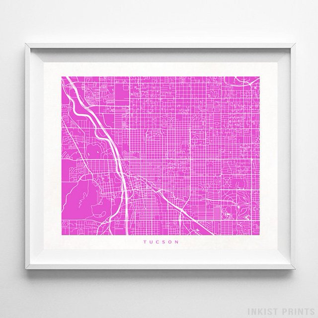 POSTER Tucson Map, Arizona Print, Tucson Poster, Arizona Art, Nursery