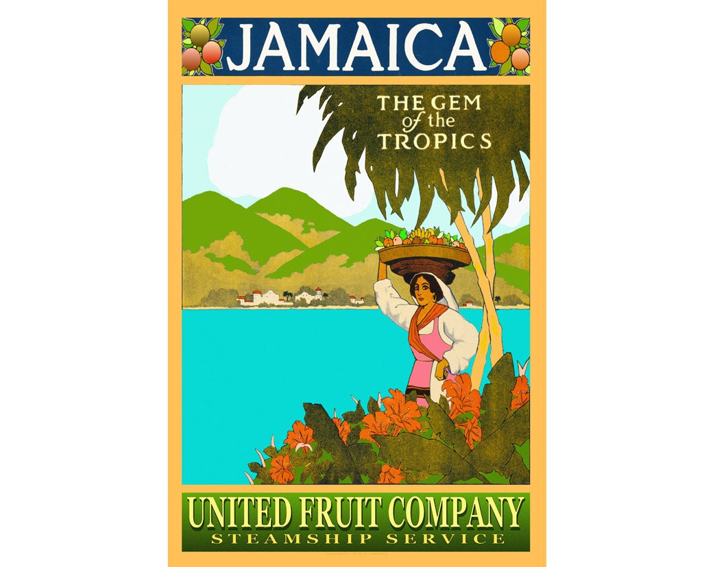 POSTER United Fruit Company Steamship JAMAICA New Retro Travel Poster