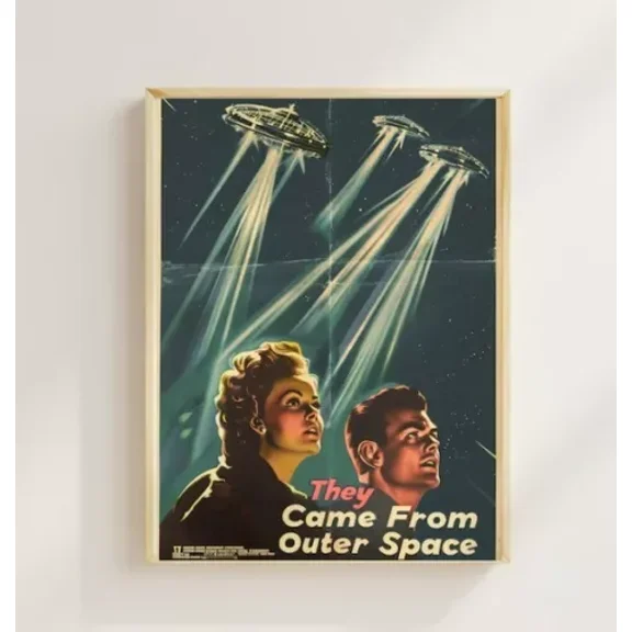 POSTER Vintage Space Poster, 1950s Sci-Fi Artwork, Retro Horror Wall Decor UNFRAMED, 16x24