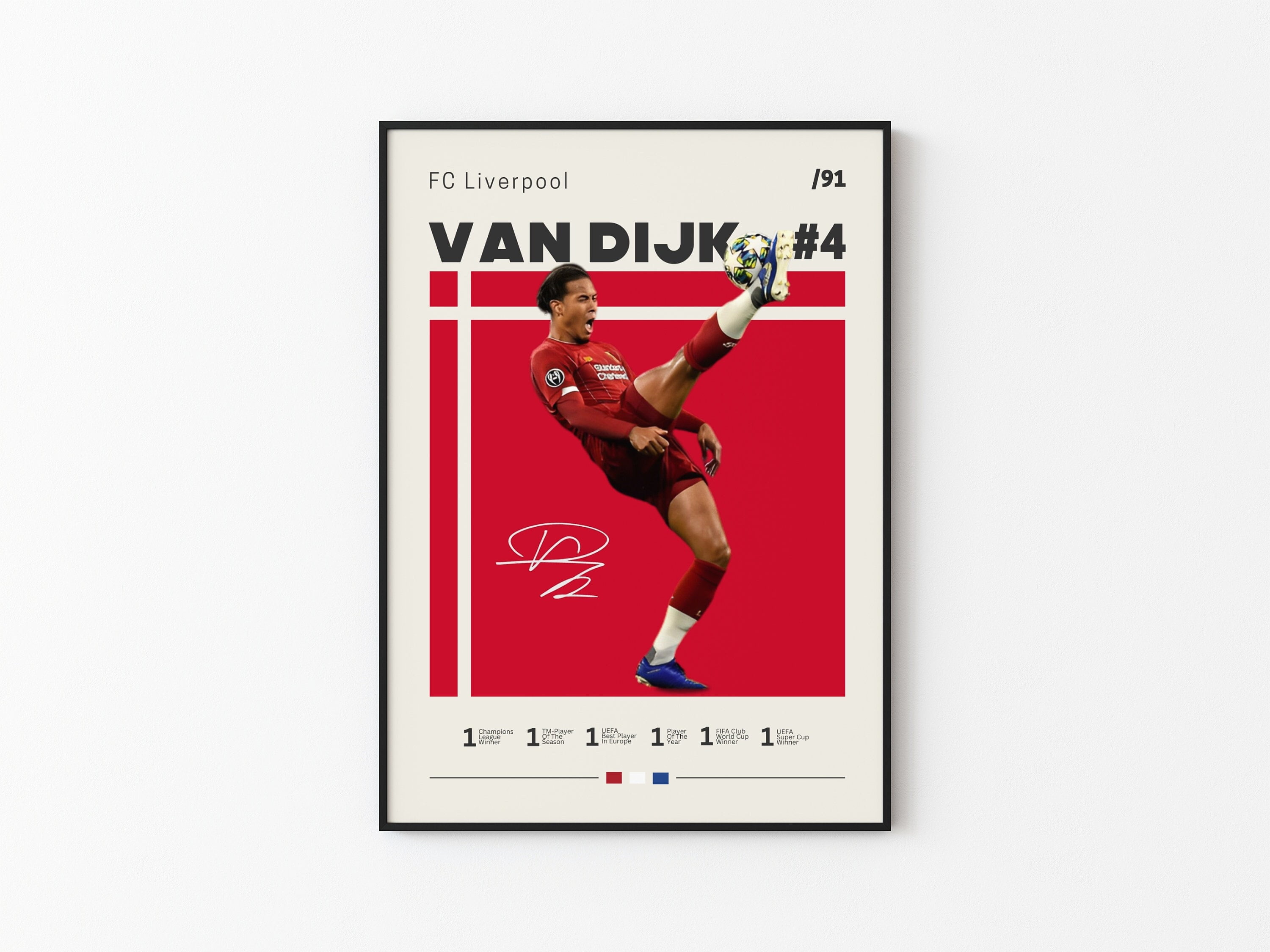 Virgil Van Diyk Liverpool Gift Signed A4 Print Display Unframed Liverpool Gifts For Boys Digitally Reproduced Signature Liverpool Gifts For Men LFC