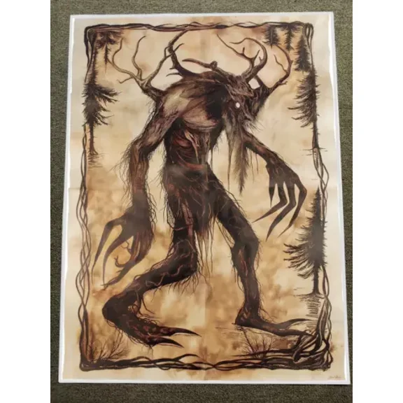 POSTER Wendigo Cryptid Disturbing Surrealist Art Print Poster UNFRAMED, 12x18