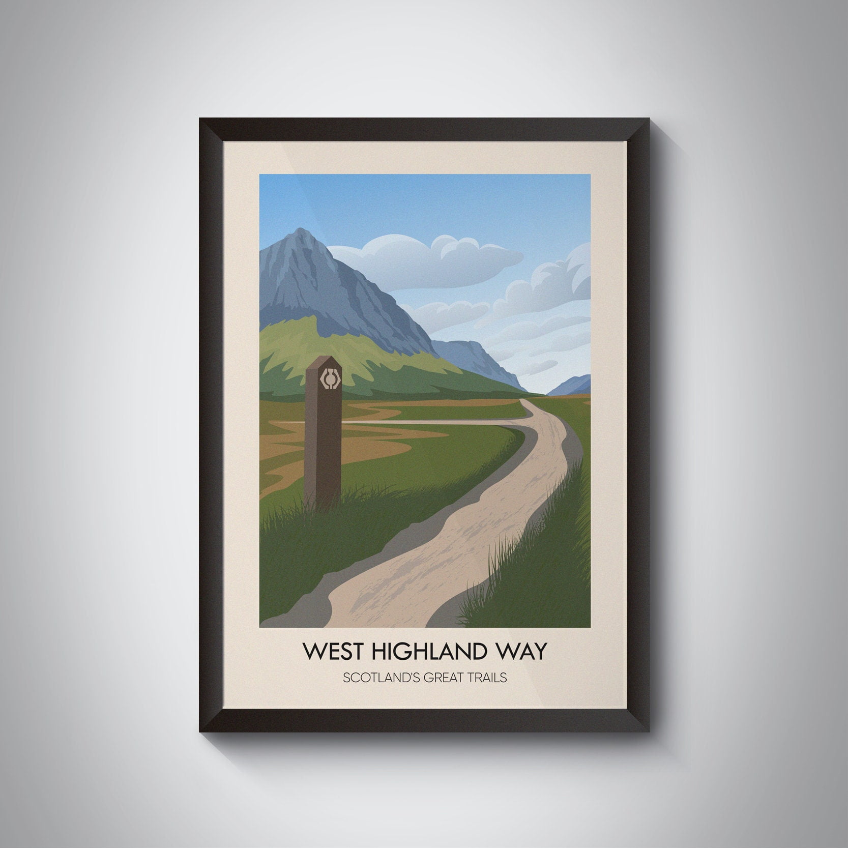 POSTER West Highland Way Poster, Scotland's Great Trails, Hiking