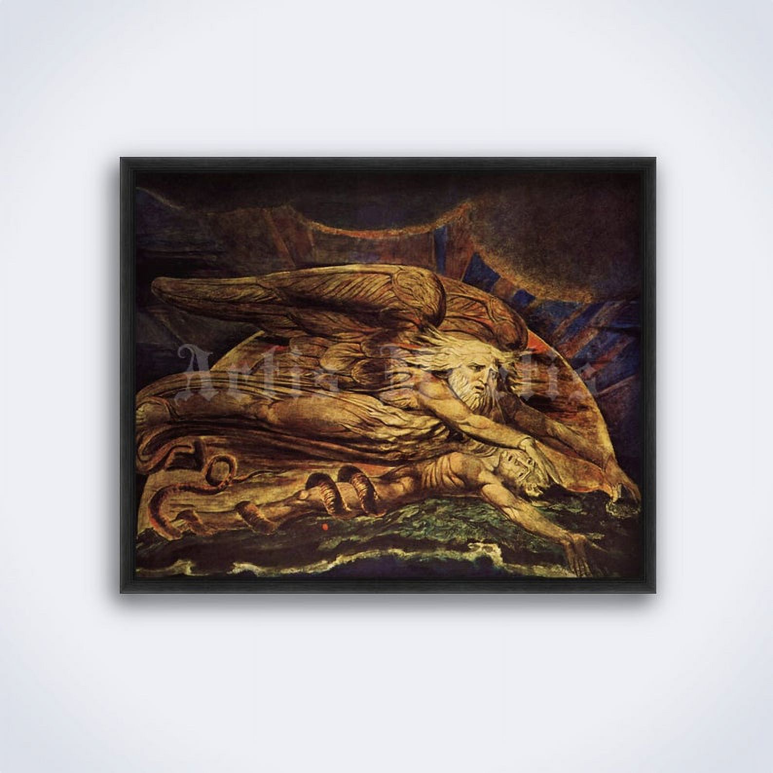 POSTER William Blake art - Elohim Creating Adam - Bible, God, Eden, creation, genesis, testament ...