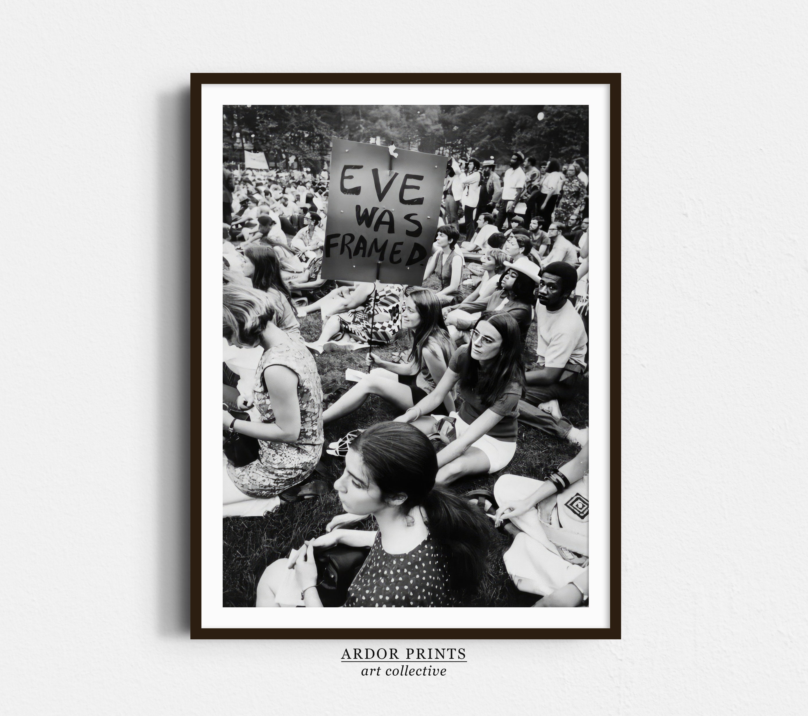 POSTER Women Protest Wall Art, Feminist Poster, Vintage Photo, Women's Rights Movement, Eve Was ...