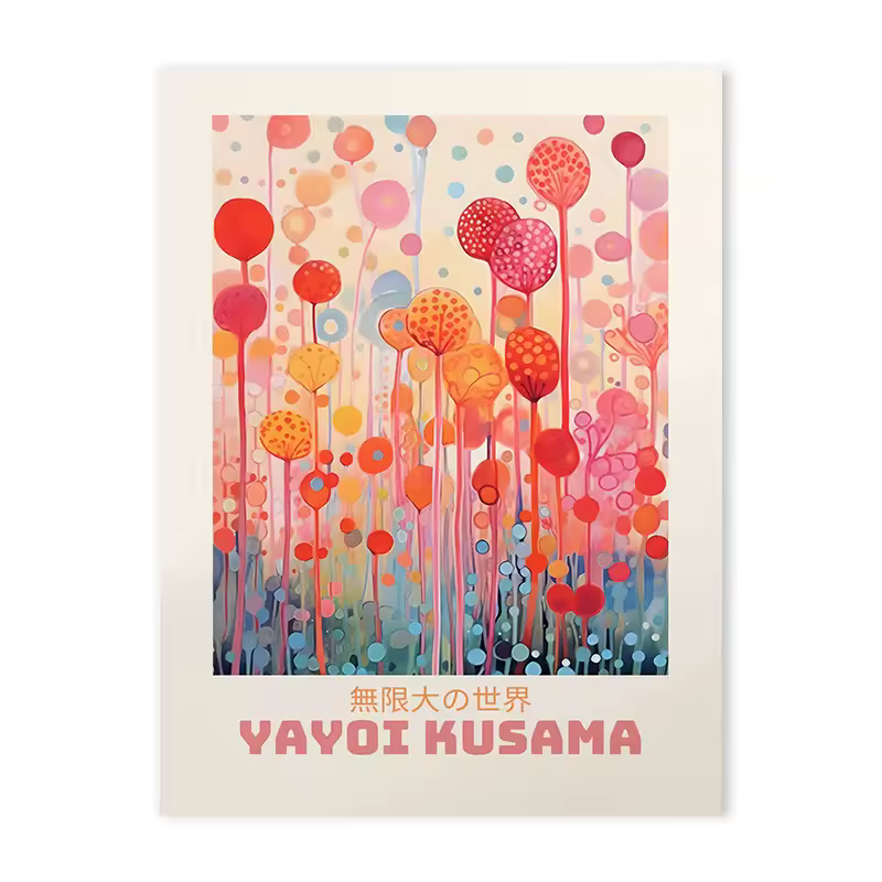 POSTER Yayoi Kusama Infinite World Colorful Jellyfish Poster Nordic Japanese Painting Wall Art Exhibition Living Room Home Decor UNFRAMED, 8x12
