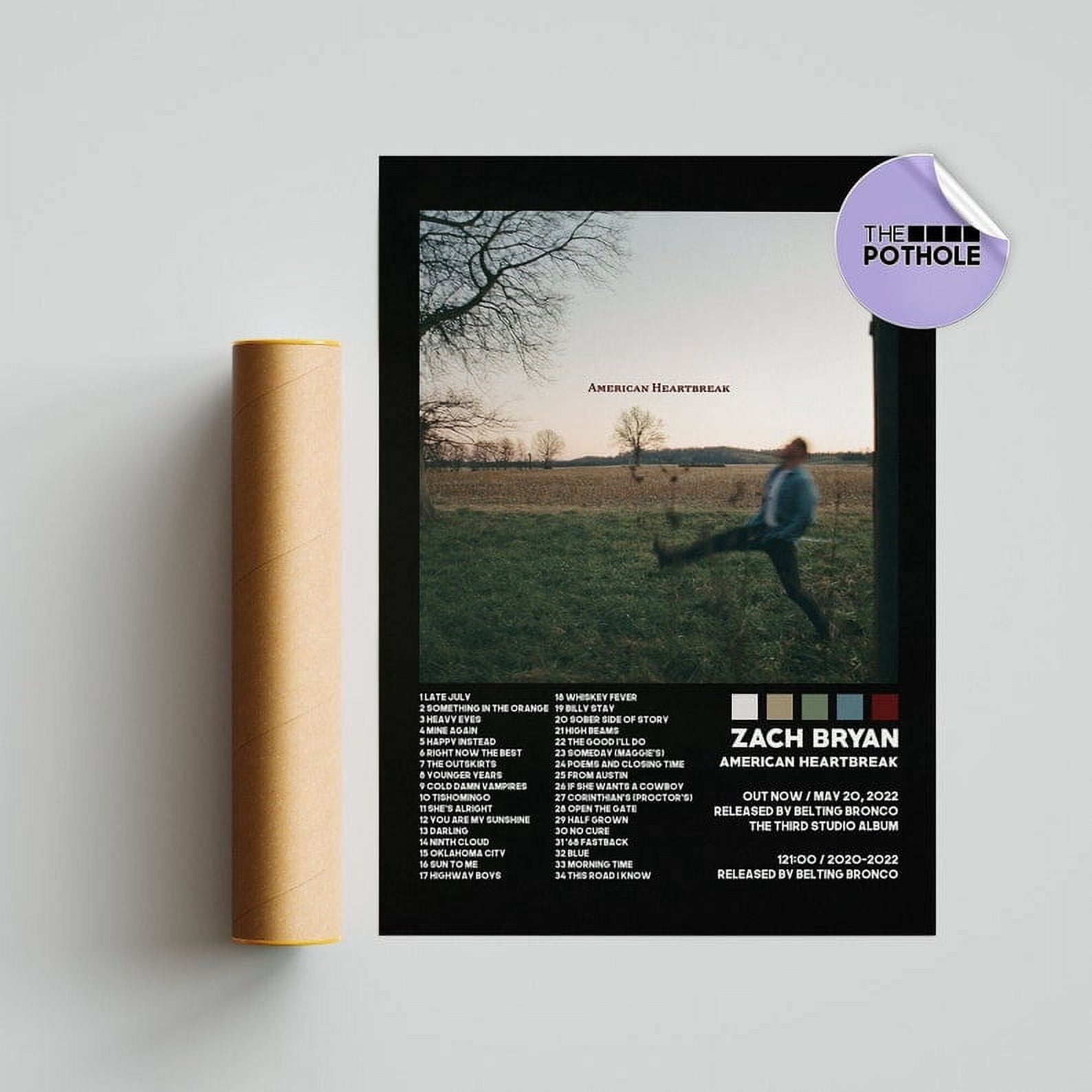 POSTER Zach Bryan Posters / American Heartbreak Poster / American