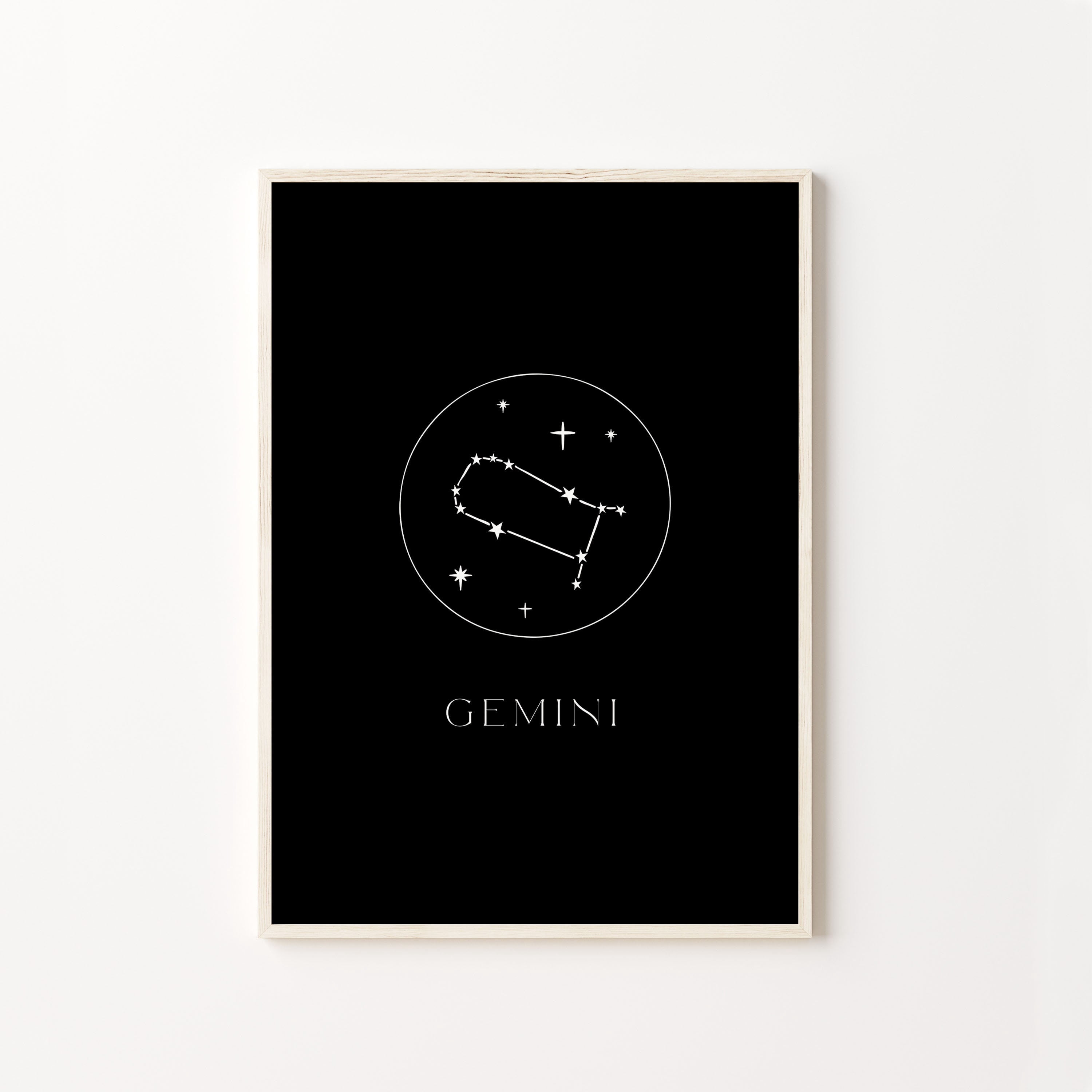 POSTER Zodiac Sign Print, Gemini Wall Art, Astrology Poster, Minimalist ...