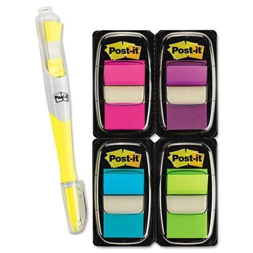 Post-it 680PPBGVA Page Flag Value Pack, Assorted Colors, 200 Flags & Highlighter w/50 Flags