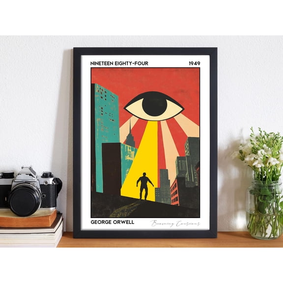 POSTIZ 1984 Book Poster, George Orwell: Premium 210gsm Art Print, Gift for Dystopia Readers - Bookscape Collection, Unframed Paper Poster 12x18in