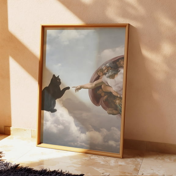POSTIZ Cat Art Print Funny Meme Gallery Wall Decor Poster Canvas, Unframed Paper Poster 8x12in