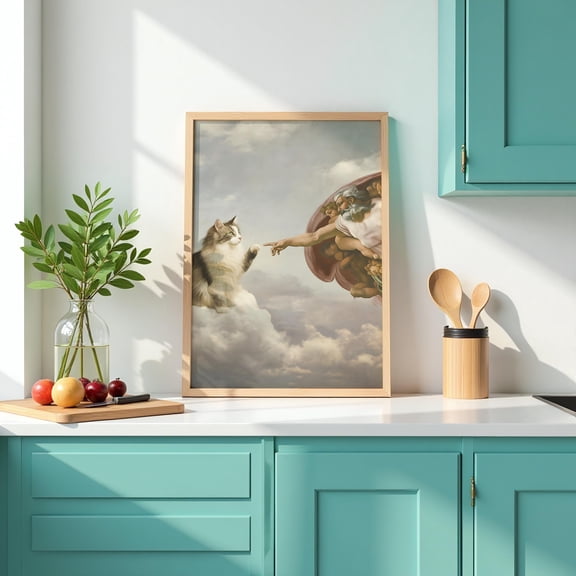 POSTIZ Cat Art Print Funny Meme Poster Canvas, Unframed Paper Poster 8x12in