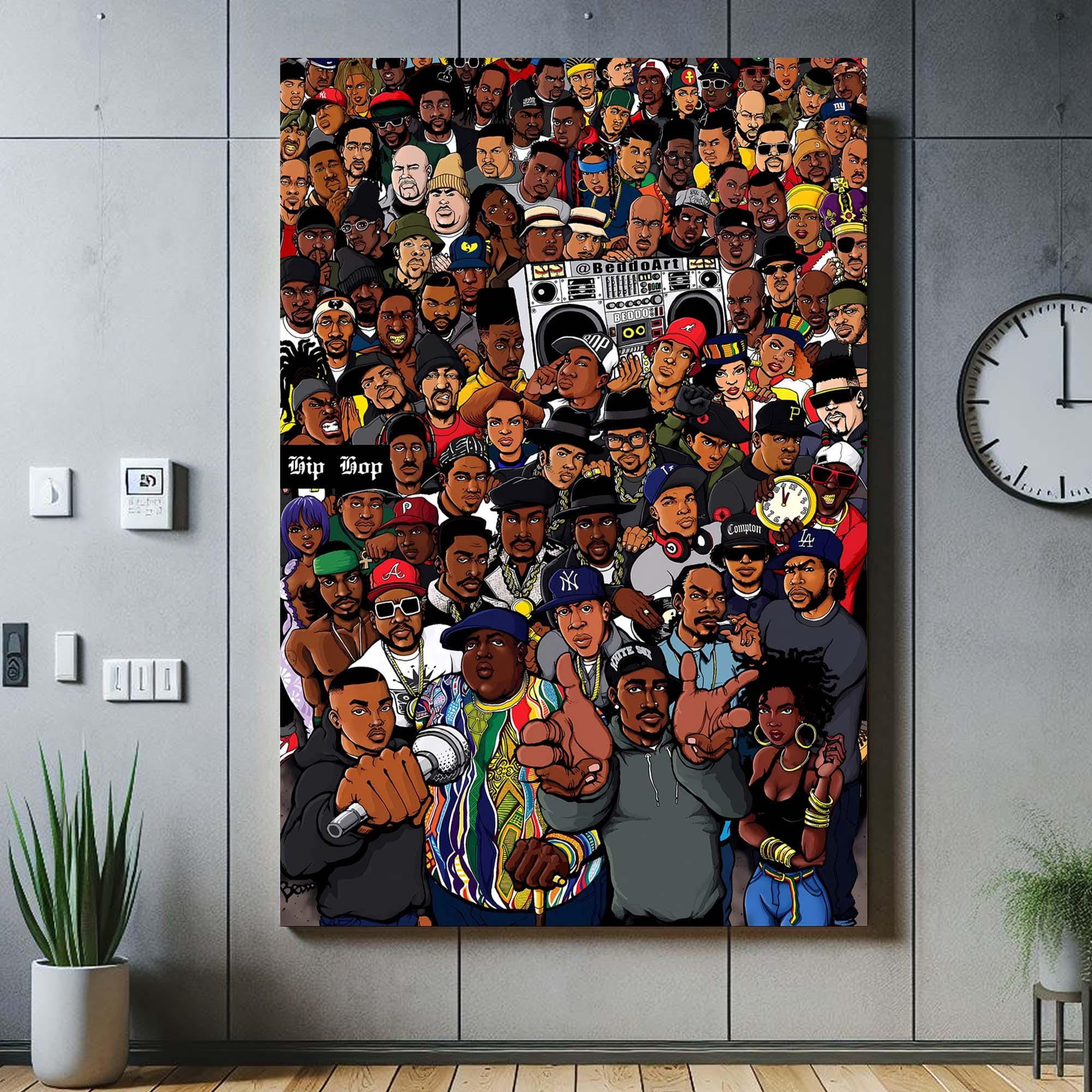 POSTIZ Hip Hop Legends Collage, Rap Icons, Street Art, Urban Music