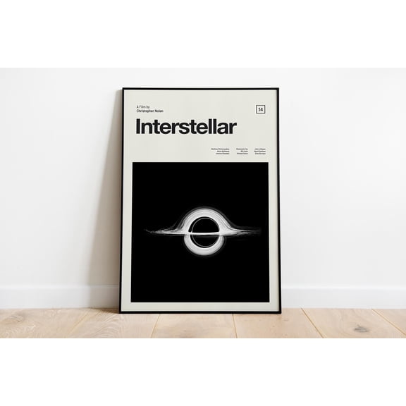 POSTIZ Interstellar Movie Poster - Minimalist Mid-Century Modern Print, Unframed Paper Poster 8x12in
