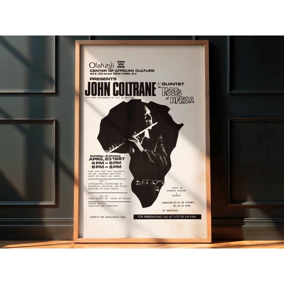 POSTIZ John Coltrane Poster, 1967 Olatunji Concert Iconic Jazz Print Canvas, Unframed Paper Poster 8x12in
