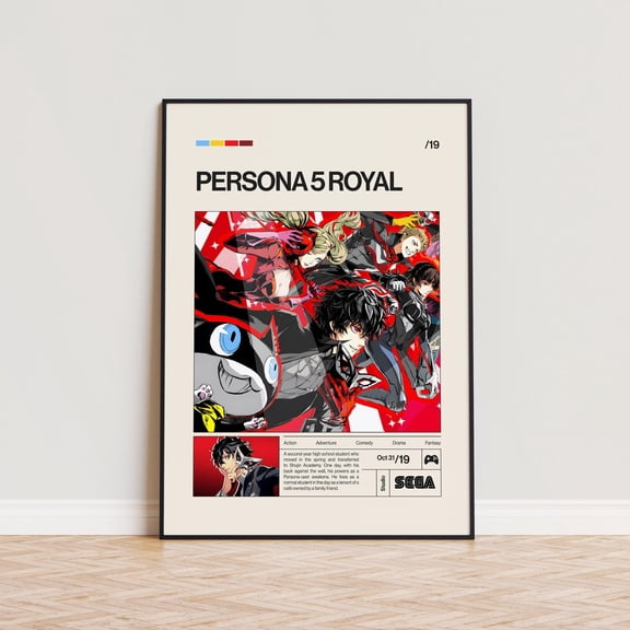 POSTIZ Persona 5 Royal Poster, Video Game Poster, Minimalist Game Print, Gaming Room Poster, Gamer Gift, Gaming Print Poster, Gaming Wall Art, Unframed Paper Poster 12x18in