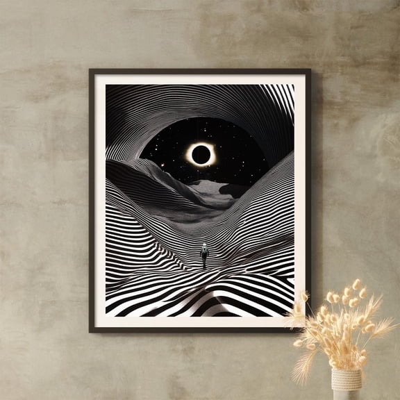 POSTIZ Second Adventure in New Dimensions Poster, Surreal Sci-Fi Art Print, Retro Futuristic Wall Decor, Unframed Paper Poster 12x18in