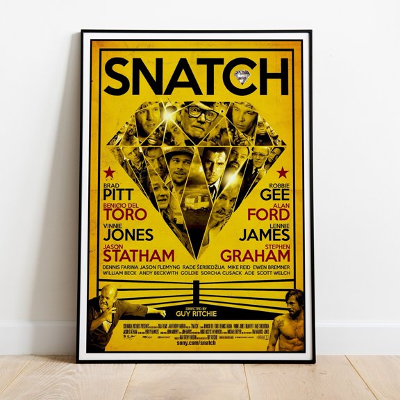 POSTIZ Snatch Movie Poster Print Canvas Wall Art Gift for Film Fans, Unframed Paper Poster 8x12in