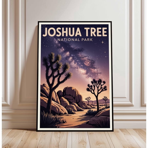 POSTIZ Vintage Joshua Tree National Park Print, Retro Desert Wall Art Poster Canvas, Unframed Paper Poster 8x12in