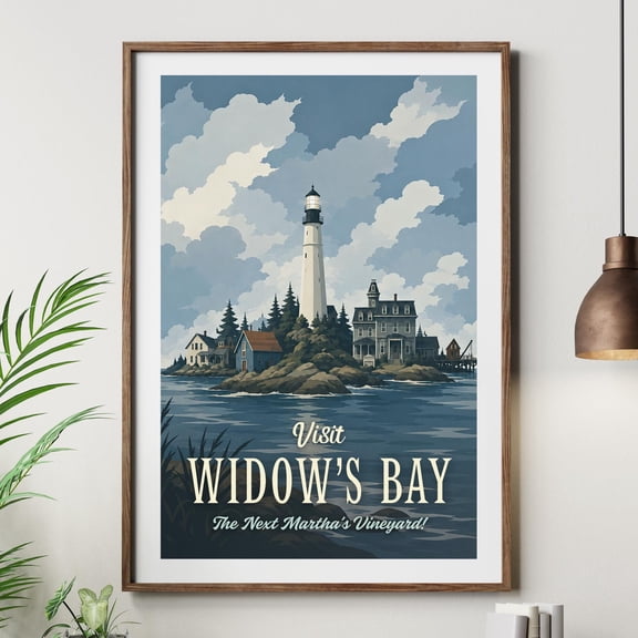 POSTIZ Widows Bay Travel Poster Print Horror Comedy Wall Art Canvas Father's Day Gift, Unframed Paper Poster 8x12in