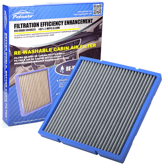 POTAUTO MAP 5004 (CF10132) Re-Washable Car Cabin Air Filter Replacement for LEXUS ES330 GX470 RX350 RX400H, TOYOTA AVALON CAMRY SIENNA SOLARA