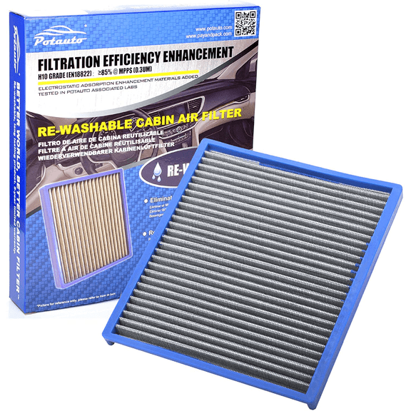 POTAUTO MAP 5008 (CF10709) Re-Washable Car Cabin Air Filter Replacement for HYUNDAI ACCENT GENESIS COUPE TUCSON VELOSTER, KIA FORTE KOUP FORTE5 RIO RONDO SPORTAGE
