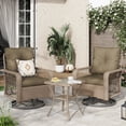 thumbnail image 1 of POTEBAN 3 Pieces Patio Furniture Set, Outdoor Swivel Gliders Rocker, Glass Top Side Table (Brown), 1 of 1