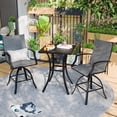 thumbnail image 1 of POTEBAN 3-piece Outdoor Swivel Bar Stool Set，2 Patio Metal High Back And Armrest Bar chairs With Bar Table for Backyard,Lawn Garden,Balcony,Pool, 1 of 8