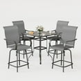 thumbnail image 1 of POTEBAN 5 Pieces Patio Swivel Bar Set, All Weather Outdoor High Top Bar Stool Bistro Set with 4 Bar Chairs and Glass Table for Home, Backyard, Garden, Lawn, Porch, 1 of 7