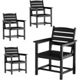 thumbnail image 1 of Poteban 7-Piece Patio Dining Sets, HDPE Outdoor Furniture with Umbrella Hole, Modern 7 Piece Dining Table Set with Chairs，Patio Table and Chairs Set for Garden, Backyard, Poolside,Blue (6+1), 1 of 7