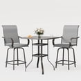 thumbnail image 1 of POTEBAN Outdoor Bar Height Set of 3, Patio Swivel High Back Bar Stools Chairs with Bar Table for Backyard, Lawn, Balcony and Pool, 1 of 9