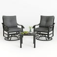 thumbnail image 1 of POTEBAN Outdoor Swivel Rocker Chairs, 3 Piece Metal Patio Rocking Chairs with Padded Cushions Patio Bistro Furniture Set with Side Table for Porch Balcony Backyard, Grey, 1 of 9